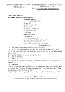 Đề thi định kì lần 2 năm học 2018-2019 môn Ngữ Văn Lớp 12 - Mã đề 201 - Trường THPT Chuyên Bắc Ninh (Có đáp án)