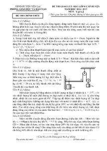 Đề thi giao lưu HSG Lớp 8 cấp huyện năm học 2016-2017 môn Vật Lí - Phòng GD&ĐT Huyện Yên Lạc (Có đáp án)