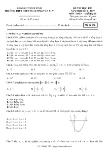 Đề thi học kì I năm học 2018-2019 môn Toán Khối 10 - Mã đề 130 - Trường THPT Chuyên Lương Văn Tụy (Có đáp án)