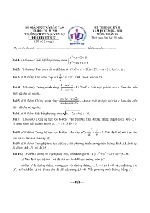 Đề thi học kì II năm học 2018-2019 môn Toán Lớp 10 - Trường THPT Nguyễn Du (Có lời giải)
