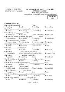Đề thi khảo sát chất lượng đầu năm học 2018-2019 môn Tiếng Anh Khối 10 - Mã đề 132 - Trường THPT Văn Quán (Có đáp án)