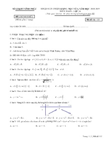Đề thi khảo sát chất lượng học kỳ I năm học 2018-2019 môn Toán Lớp 10 - Mã đề 132 - Sở GD&ĐT Vĩnh Phúc (Có đáp án)