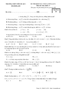 Đề thi khảo sát chất lượng lần 1 năm học 2018-2019 môn Toán Khối 11 - Mã đề 201 - Trường THPT Tiên Du Số 1(Có đáp án)