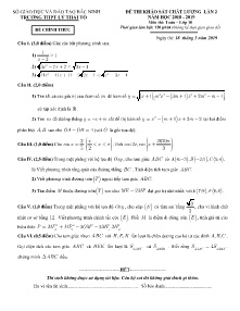 Đề thi khảo sát chất lượng lần 2 năm học 2018-2019 môn Toán Lớp 10 - Trường THPT Lý Thái Tổ (Có đáp án)