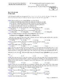 Đề thi khảo sát chất lượng lần 3 môn Hóa Học - Mã đề 104 - Trường THPT Nguyễn Viết Xuân