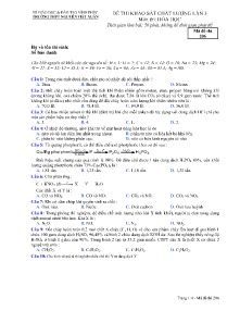 Đề thi khảo sát chất lượng lần 3 môn Hóa Học - Mã đề 206 - Trường THPT Nguyễn Viết Xuân