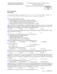 Đề thi khảo sát chất lượng lần 3 môn Hóa Học - Mã đề 306 - Trường THPT Nguyễn Viết Xuân