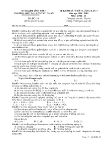 Đề thi khảo sát chất lượng lần 3 năm học 2018-2019 môn Sinh Lớp 12 - Mã đề 301 - Trường THPT Nguyễn Viết Xuân