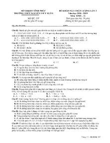 Đề thi khảo sát chất lượng lần 3 năm học 2018-2019 môn Sinh Lớp 12 - Mã đề 307 - Trường THPT Nguyễn Viết Xuân