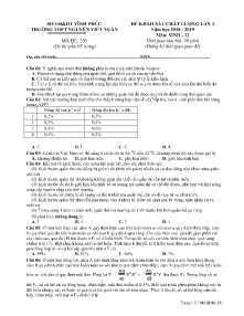 Đề thi khảo sát chất lượng lần 3 năm học 2018-2019 môn Sinh Lớp 12 - Mã đề 203 - Trường THPT Nguyễn Viết Xuân