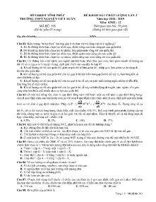 Đề thi khảo sát chất lượng lần 3 năm học 2018-2019 môn Sinh Lớp 12 - Mã đề 303 - Trường THPT Nguyễn Viết Xuân