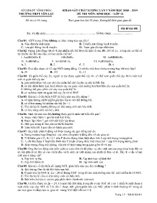 Đề thi khảo sát chất lượng lần 3 năm học 2018-2019 môn Sinh Học Lớp 12 - Mã đề 401 - Trường THPT Yên Lạc