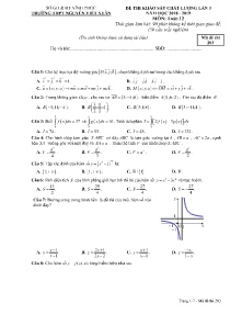 Đề thi khảo sát chất lượng lần 3 năm học 2018-2019 môn Toán Lớp 12 - Mã đề 203 - Trường THPT Nguyễn Viết Xuân