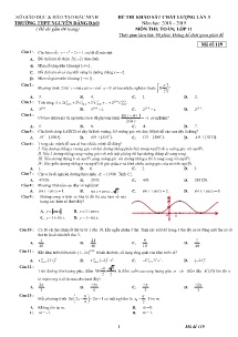 Đề thi khảo sát chất lượng lần 3 năm học 2018-2019 môn Toán Lớp 11 - Mã đề 119 - Trường THPT Nguyễn Đăng Đạo