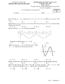 Đề thi khảo sát chất lượng lần 3 năm học 2018-2019 môn Toán Lớp 12 - Mã đề 107 - Trường THPT Nguyễn Viết Xuân