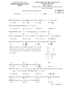 Đề thi khảo sát chất lượng lần 3 năm học 2018-2019 môn Toán Lớp 12 - Mã đề 303 - Trường THPT Nguyễn Viết Xuân