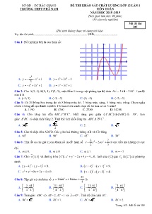Đề thi khảo sát chất lượng Lớp 12 lần 1 môn Toán năm học 2018-2019 - Mã đề 305 - Trường THPT Nhã Nam (Có đáp án)