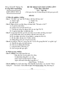 Đề thi khảo sát chất lượng Lớp 9 năm học 2018-2019 môn Ngữ Văn - Trường THCS Quất Động