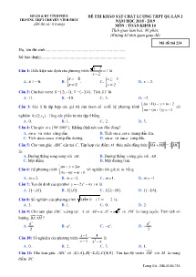 Đề thi khảo sát chất lượng THPT QG lần 2 năm học 2018-2019 môn Toán Khối 11 - Mã đề 234 - Trường THPT Chuyên Vĩnh Phúc (Có đáp án)