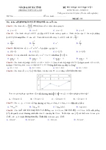 Đề thi khảo sát Học Kỳ I môn Toán Khối 12 - Mã đề 101 - Trường THPT Kỳ Anh (Có đáp án)