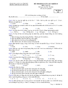 Đề thi khảo sát Lần 3 môn Vật Lý Khối 10 - Mã đề 103 - Trường THPT Nguyễn Viết Xuân