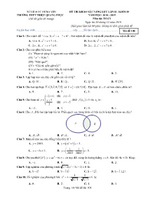 Đề thi khảo sát năng lực lần II Khối 10 năm học 2018-2019 môn Toán - Mã đề 101 - Trường THPT Triệu Quang Phục