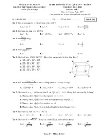 Đề thi khảo sát năng lực lần IV Khối 11 năm học 2018-2019 môn Toán - Mã đề 212 - Trường THPT Triệu Quang Phục