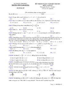 Đề thi KSCĐ Lần 3 năm học 2018-2019 môn Toán Lớp 12 - Mã đề 485 - Trường THPT Tam Dương