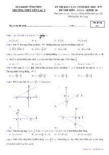 Đề thi KSCL lần 1 năm học 2018-2019 môn Toán Khối 10 - Mã đề 001 - Trường THPT Yên Lạc 2 (Có đáp án)