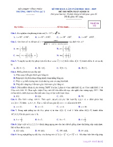 Đề thi KSCL Lần 1 năm học 2018-2019 môn Toán Khối 11 - Mã đề 132 - Trường THPT Yên Lạc 2 (Có đáp án)