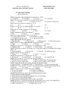 Đề thi minh họa năm 2019 môn Hóa Học - Phạm Thế Dũng (Có lời giải)