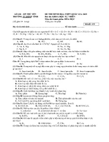 Đề thi minh họa THPT Quốc Gia 2019 môn Hóa Học - Mã đề 132 - Trường PT DTNT Tỉnh Phú Yên (Có lời giải)