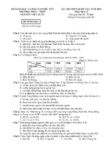 Đề thi minh họa THPT Quốc Gia năm 2019 môn Địa Lí - Trường THCS-THPT Nguyễn Viết Xuân (Có đáp án)