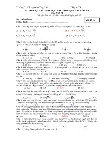 Đề thi minh họa THPT Quốc Gia năm 2019 môn Vật Lý - Trường THPT Nguyễn Công Trứ (Có đáp án)