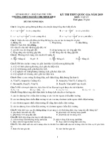 Đề thi minh họa THPT Quốc Gia năm 2019 môn Vật Lý - Trường THPT Nguyễn Thị Minh Khai (Có đáp án)