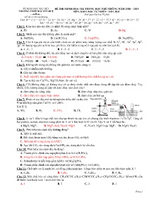 Đề thi minh họa THPT Quốc Gia năm học 2018-2019 môn Hóa Học - Trường THPT Nguyễn Huệ (Có đáp án)