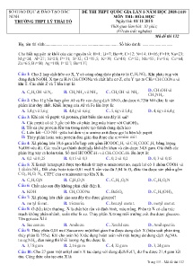 Đề thi THPT Quốc Gia lần 1 năm học 2018-2019 môn Hóa Học - Mã đề 132 - Trường THPT Lý Thái Tổ (Có đáp án)