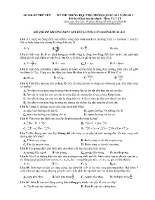 Đề thi THPT Quốc Gia năm 2019 môn Vật Lý - Sở GD&ĐT Phú Yên
