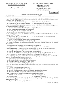 Đề thi thử Đại học Lần 1 năm 2018-2019 môn Lịch Sử Lớp 12 - Mã đề 132 - Trường THPT Lý Thái Tổ (Có đáp án)