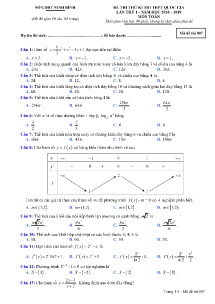 Đề thi thử kì thi THPT Quốc Gia lần thứ 1 năm 2018-2019 môn Toán - Mã đề 007 - Sở GD&ĐT Ninh Bình