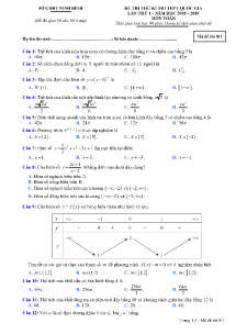 Đề thi thử kì thi THPT Quốc Gia lần thứ 1 năm 2018-2019 môn Toán - Mã đề 011 - Sở GD&ĐT Ninh Bình
