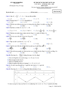 Đề thi thử kì thi THPT Quốc Gia lần thứ 1 năm 2018-2019 môn Toán - Mã đề 024 - Sở GD&ĐT Ninh Bình