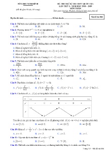 Đề thi thử kì thi THPT Quốc Gia lần thứ 1 năm 2018-2019 môn Toán - Mã đề 004 - Sở GD&ĐT Ninh Bình