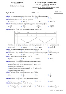 Đề thi thử kì thi THPT Quốc Gia lần thứ 1 năm 2018-2019 môn Toán - Mã đề 014 - Sở GD&ĐT Ninh Bình
