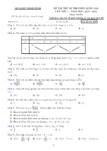 Đề thi thử kì thi THPT Quốc Gia lần thứ 1 năm học 2018-2019 môn Toán - Mã đề 001 - Sở GD&ĐT Ninh Bình (Có đáp án)