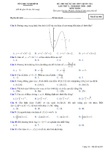 Đề thi thử kì thi THPT Quốc Gia lần thứ 2 năm 2018-2019 môn Toán - Mã đề 003 - Sở GD&ĐT Ninh Bình