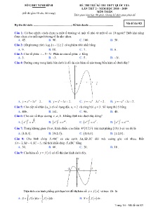 Đề thi thử kì thi THPT Quốc Gia lần thứ 2 năm 2018-2019 môn Toán - Mã đề 021 - Sở GD&ĐT Ninh Bình