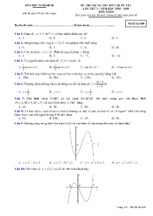 Đề thi thử kì thi THPT Quốc Gia lần thứ 2 năm 2018-2019 môn Toán - Mã đề 008 - Sở GD&ĐT Ninh Bình