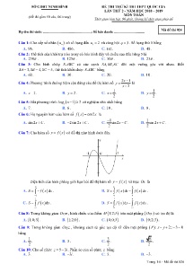 Đề thi thử kì thi THPT Quốc Gia lần thứ 2 năm 2018-2019 môn Toán - Mã đề 024 - Sở GD&ĐT Ninh Bình