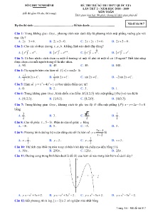 Đề thi thử kì thi THPT Quốc Gia lần thứ 2 năm 2018-2019 môn Toán - Mã đề 017 - Sở GD&ĐT Ninh Bình